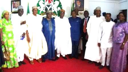NNDC's Management in a group photograph with officials of Plateau State Government. Prof. Sonni Tyoden, Deputy Governor (3rd left)