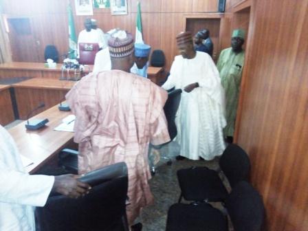 The Executive Governor of Borno State. His Excellency, Alhaji Kashim Shettima arrives the ante-chamber in Govermnent House, Maiduguri 
