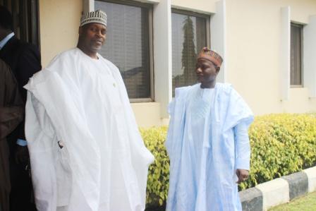 (left) Ed ISD NNDC and Chairman of KTL restructuring committee Alh. Abdullahi Ali Gombe (mni) discussing with MD KTL (right) Alh. M.B Umar