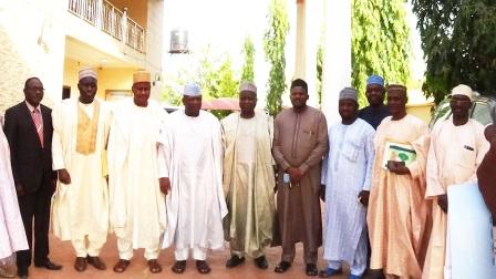 NNDC's Management in a group photograph with officials of Zamfara State Government. (The Governor, 2nd left)