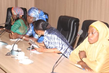 Members of NAWOJ Kaduna Chapter listening to ED MSD NNDC address